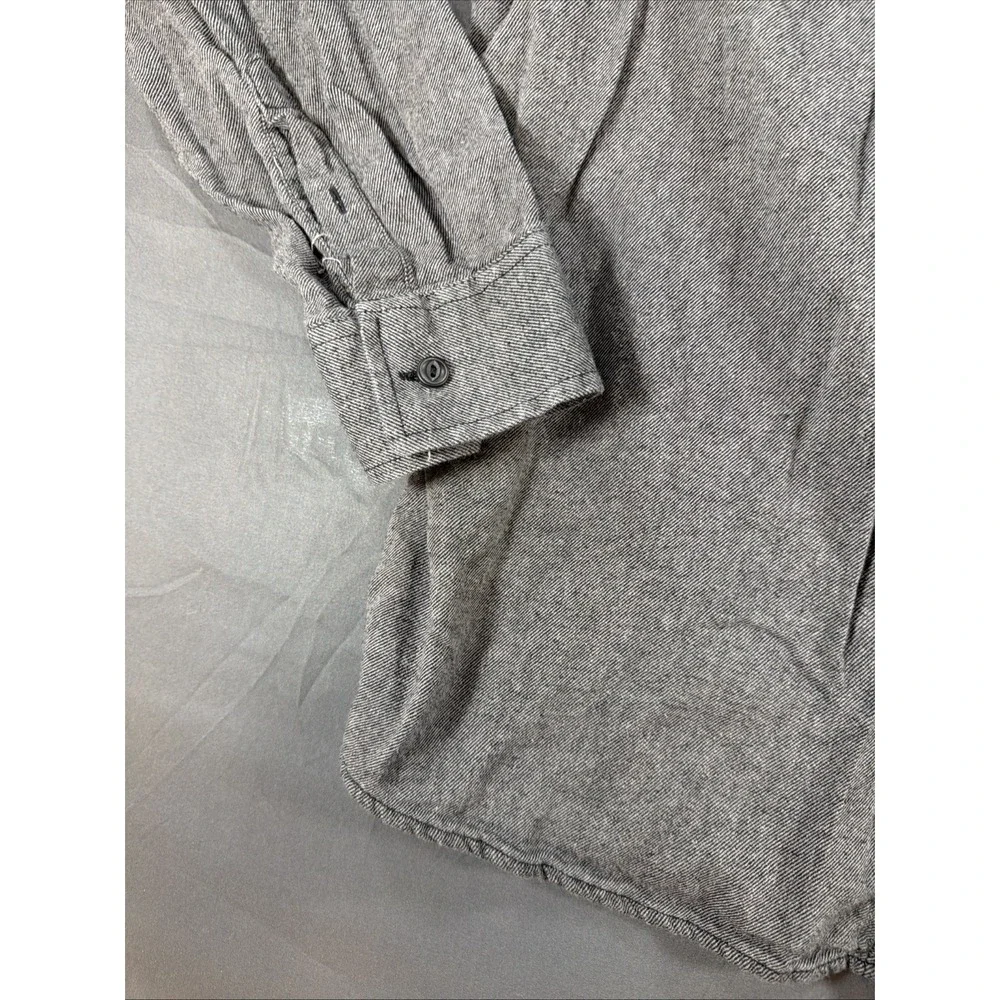 American Rag Mens Gray Long Sleeve Button Down Utility Shirt XL Epaulets